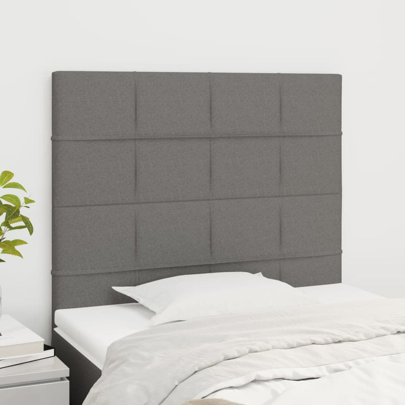 vidaXL 2 db sötétszürke szövet fejtámla 100x5x78/88 cm