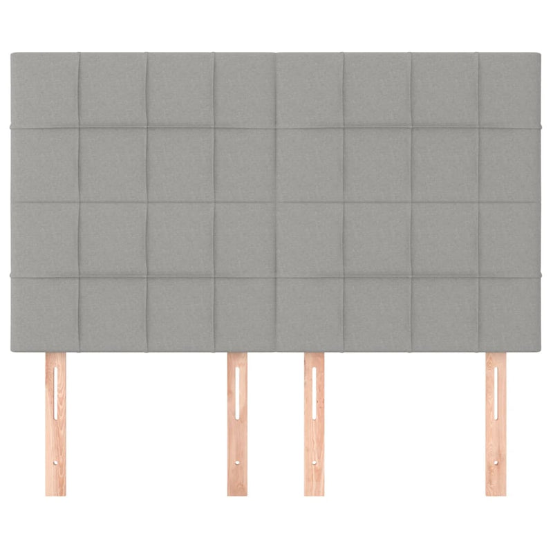 vidaXL 4 db világosszürke szövet fejtámla 72 x 5 x 78/88 cm