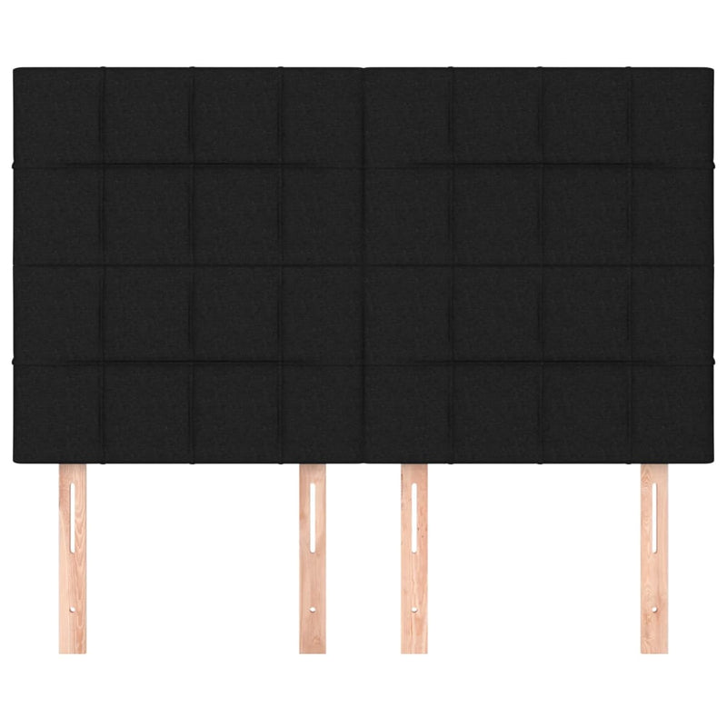 vidaXL 4 db fekete szövet fejtámla 72 x 5 x 78/88 cm