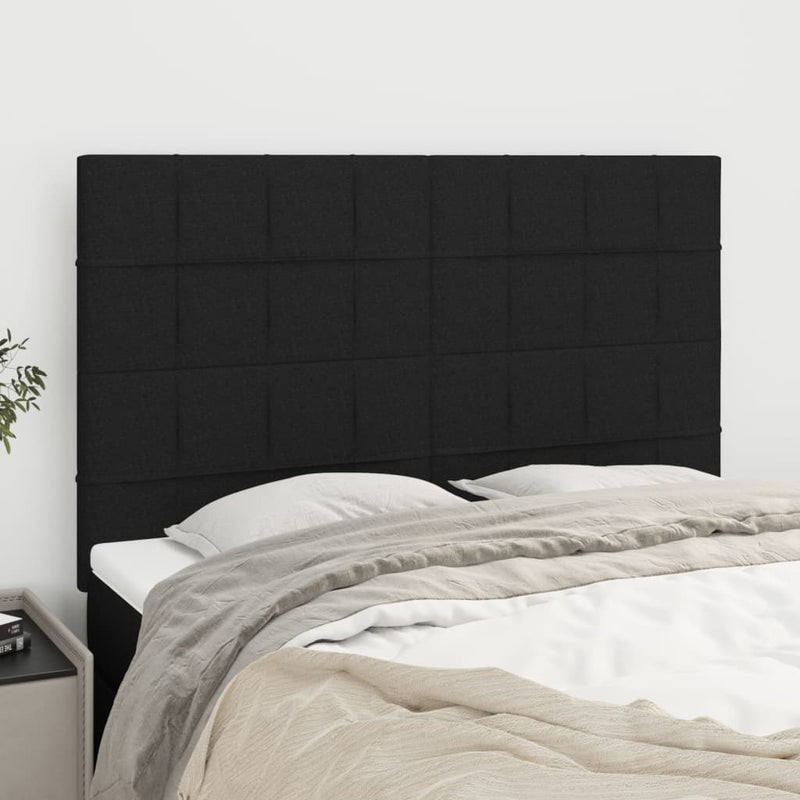 vidaXL 4 db fekete szövet fejtámla 72 x 5 x 78/88 cm