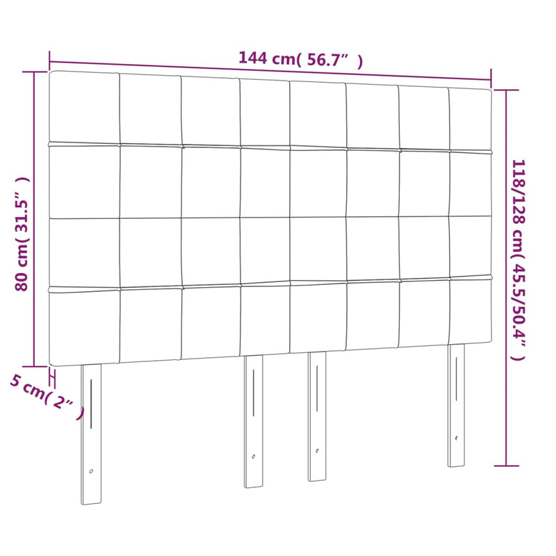 vidaXL 4 db kék szövet fejtámla 72 x 5 x 78/88 cm