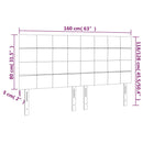 vidaXL sötétszürke szövet fejtámla 160x5x118/128 cm