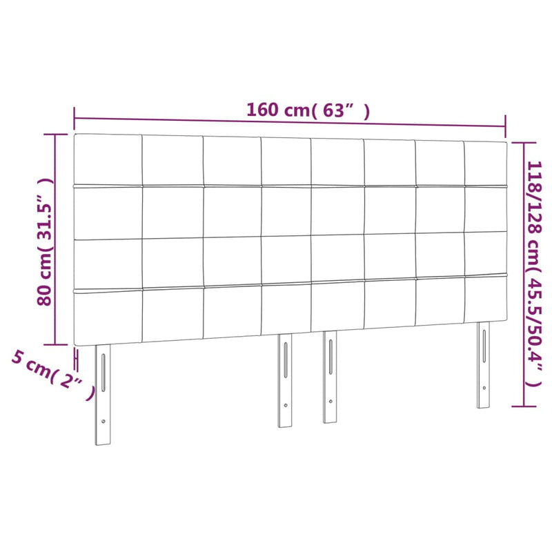 vidaXL 4 db tópszínű szövet fejtámla 80 x 5 x 78/88 cm
