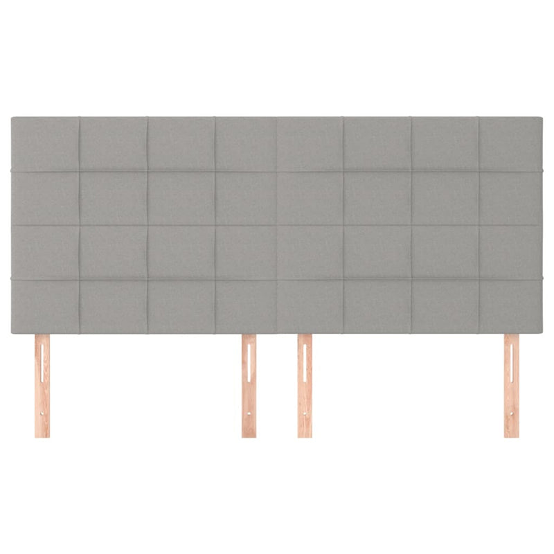 vidaXL 4 db világosszürke szövet fejtámla 90x5x78/88 cm