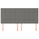 vidaXL 4 db sötétszürke szövet fejtámla 90x5x78/88 cm