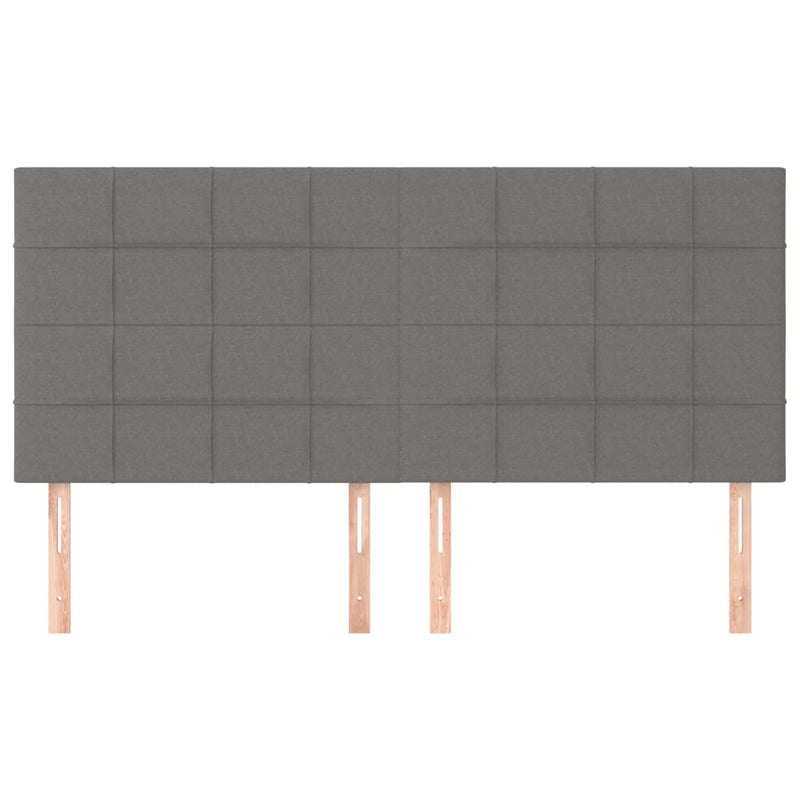 vidaXL 4 db sötétszürke szövet fejtámla 90x5x78/88 cm
