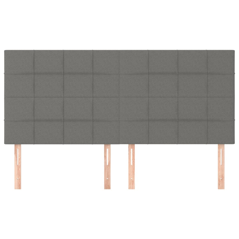 vidaXL 4 db sötétszürke szövet fejtámla 100x5x78/88 cm