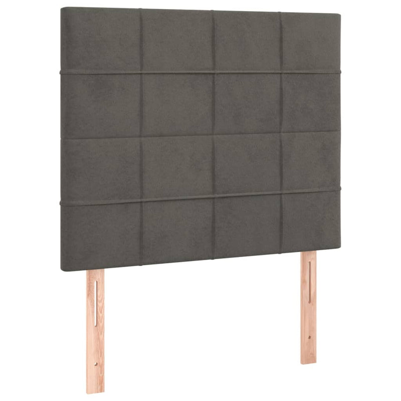 vidaXL 2 db sötétszürke bársony fejtámla 80 x 5 x 78/88 cm