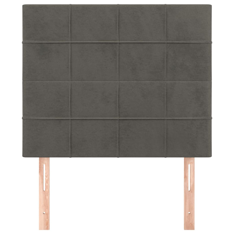 vidaXL 2 db sötétszürke bársony fejtámla 80 x 5 x 78/88 cm