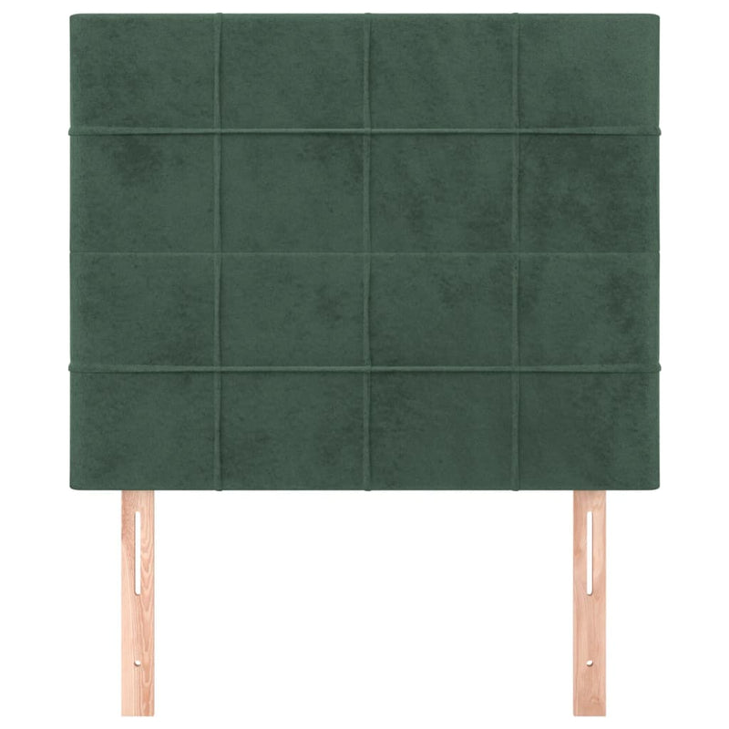vidaXL 2 db sötétzöld bársony fejtámla 80 x 5 x 78/88 cm
