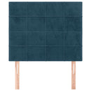 vidaXL sötétkék bársony fejtámla 80x5x118/128 cm