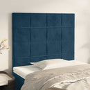 vidaXL sötétkék bársony fejtámla 80x5x118/128 cm
