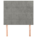 vidaXL világosszürke bársony fejtámla 90x5x118/128 cm
