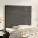 vidaXL sötétszürke bársony fejtámla 90x5x118/128 cm
