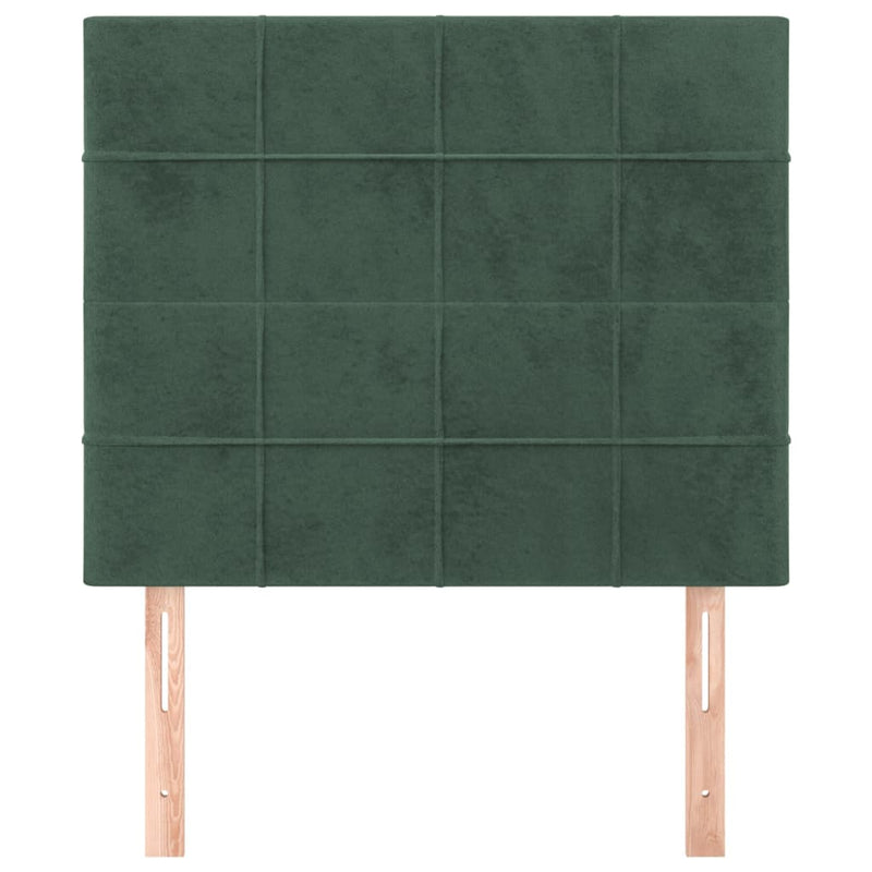 vidaXL 2 db sötétzöld bársony fejtámla 90x5x78/88 cm