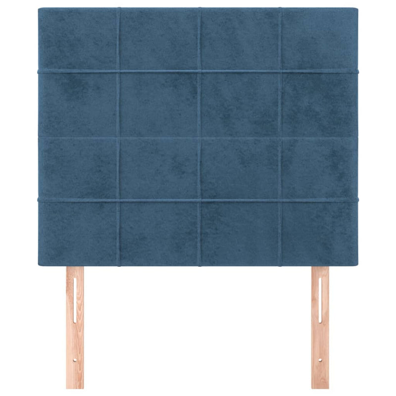 vidaXL 2 db sötétkék bársony fejtámla 90x5x78/88 cm
