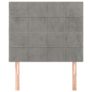 vidaXL világosszürke bársony fejtámla 100x5x118/128 cm