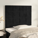vidaXL fekete bársony fejtámla 100x5x118/128 cm