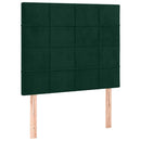 vidaXL sötétzöld bársony fejtámla 100 x 5 x 118/128 cm