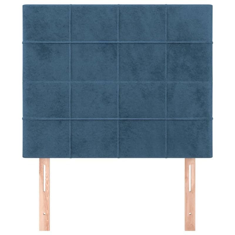 vidaXL sötétkék bársony fejtámla 100x5x78/88 cm