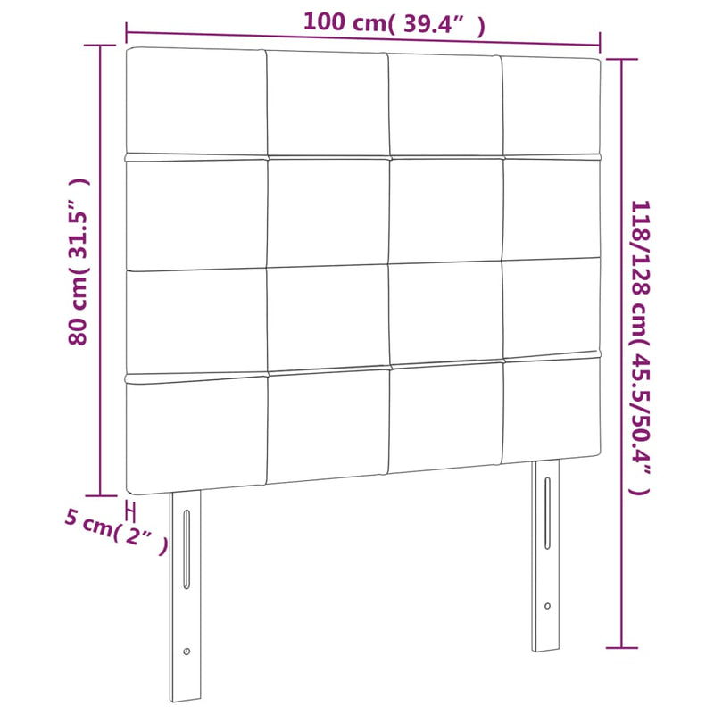 vidaXL sötétkék bársony fejtámla 100x5x78/88 cm