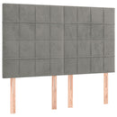 vidaXL 4 db világosszürke bársony fejtámla 72 x 5 x 78/88 cm