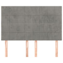 vidaXL 4 db világosszürke bársony fejtámla 72 x 5 x 78/88 cm