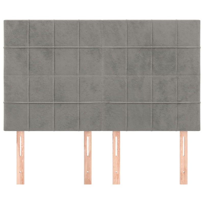 vidaXL 4 db világosszürke bársony fejtámla 72 x 5 x 78/88 cm