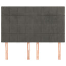 vidaXL sötétszürke bársony fejtámla 144x5x118/128 cm