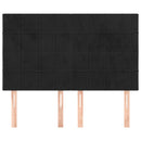 vidaXL fekete bársony fejtámla 144x5x118/128 cm