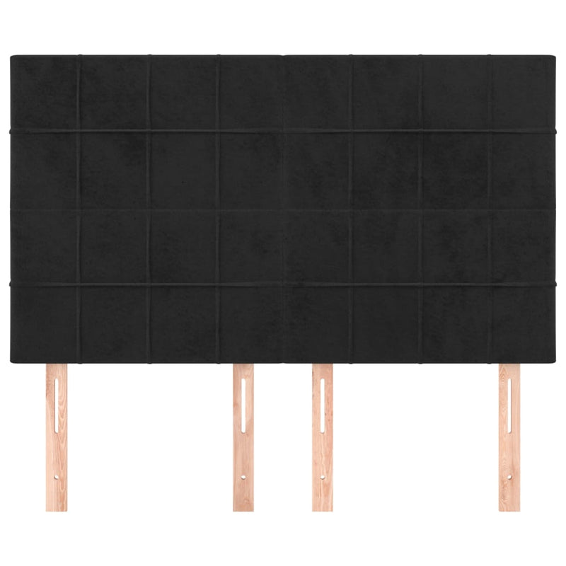 vidaXL 4 db fekete bársony fejtámla 72 x 5 x 78/88 cm