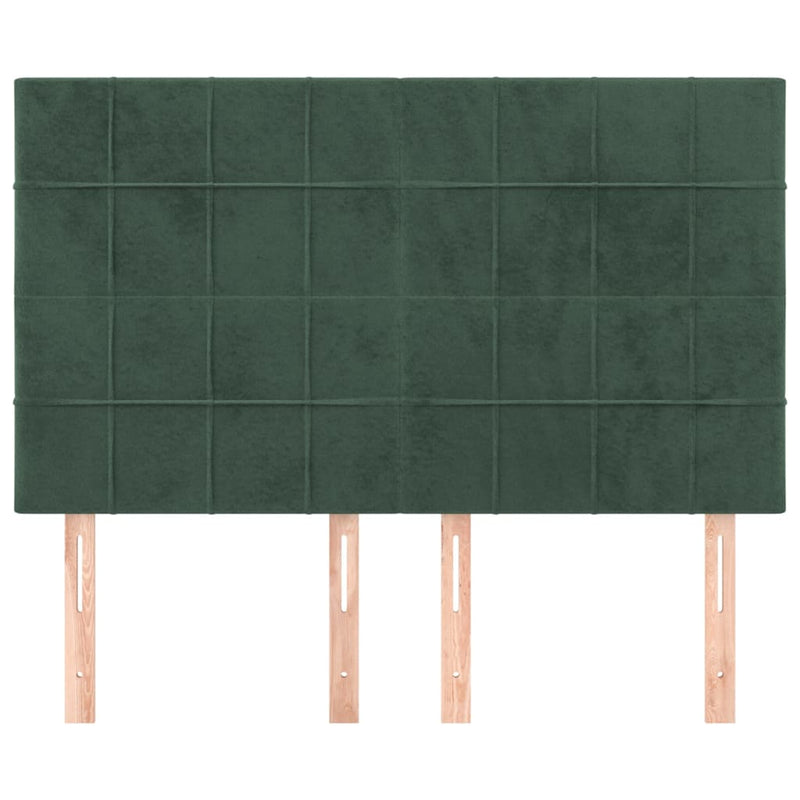 vidaXL 4 db sötétzöld bársony fejtámla 72 x 5 x 78/88 cm