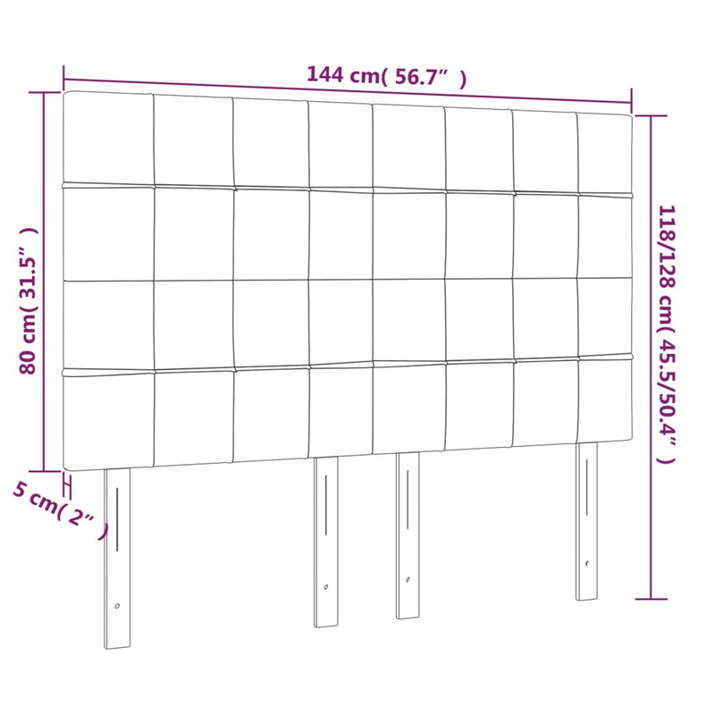 vidaXL 4 db sötétzöld bársony fejtámla 72 x 5 x 78/88 cm