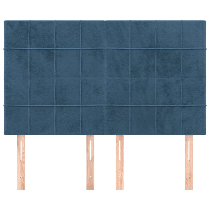 vidaXL 4 db sötétkék bársony fejtámla 72 x 5 x 78/88 cm