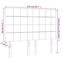 vidaXL sötétkék bársony fejtámla 144x5x118/128 cm