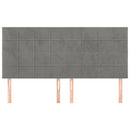 vidaXL világosszürke bársony fejtámla 160x5x118/128 cm