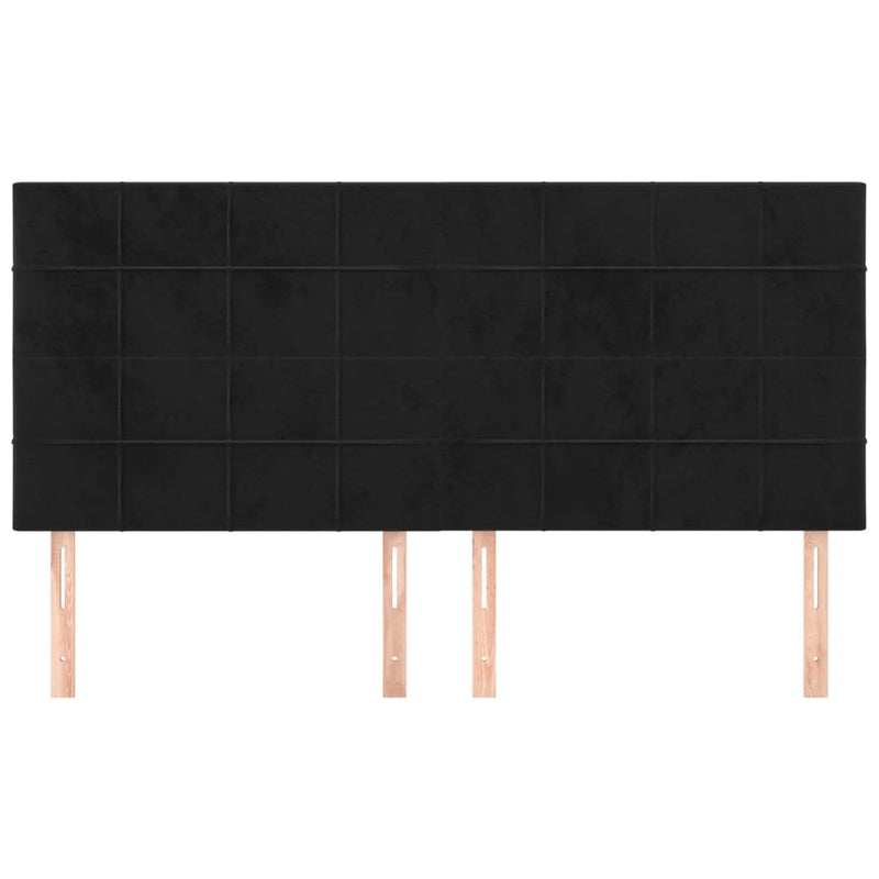 vidaXL fekete bársony fejtámla 160x5x118/128 cm