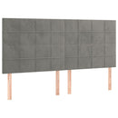 vidaXL 4 db világosszürke bársony fejtámla 90x5x78/88 cm