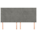 vidaXL 4 db világosszürke bársony fejtámla 90x5x78/88 cm
