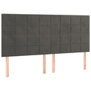 vidaXL sötétszürke bársony fejtámla 180x5x118/128 cm