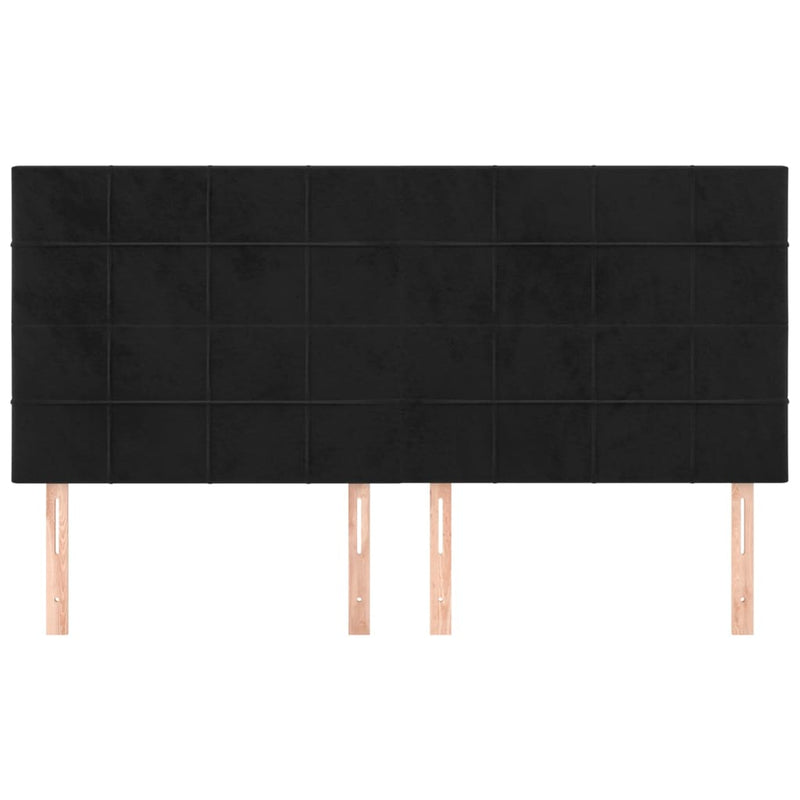 vidaXL 4 db fekete bársony fejtámla 90x5x78/88 cm