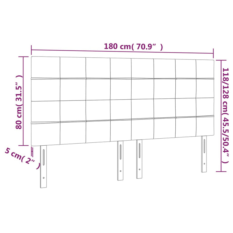 vidaXL 4 db sötétkék bársony fejtámla 90x5x78/88 cm