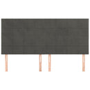vidaXL sötétszürke bársony fejtámla 200 x 5 x 118/128 cm