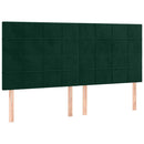 vidaXL sötétzöld bársony fejtámla 200 x 5 x 118/128 cm