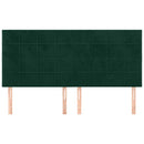 vidaXL sötétzöld bársony fejtámla 200 x 5 x 118/128 cm