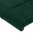 vidaXL sötétzöld bársony fejtámla 200 x 5 x 118/128 cm