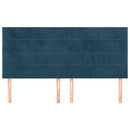 vidaXL sötétkék bársony fejtámla 200 x 5 x 118/128 cm