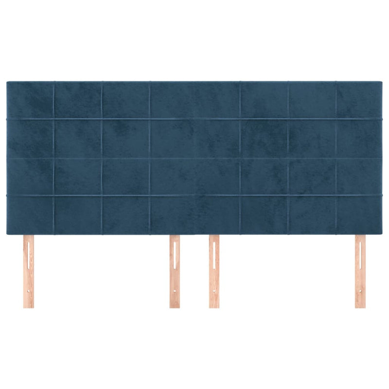 vidaXL 4 db sötétkék bársony fejtámla 100x5x78/88 cm