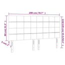 vidaXL sötétkék bársony fejtámla 200 x 5 x 118/128 cm