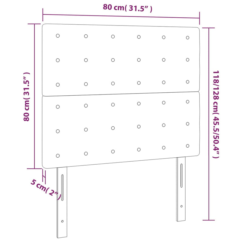 vidaXL 2 db krémszínű műbőr fejtámla 80 x 5 x 78/88 cm
